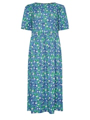 M&Co Blue Ditsy Balloon Sleeve Smock Dress - Image 5 of 5