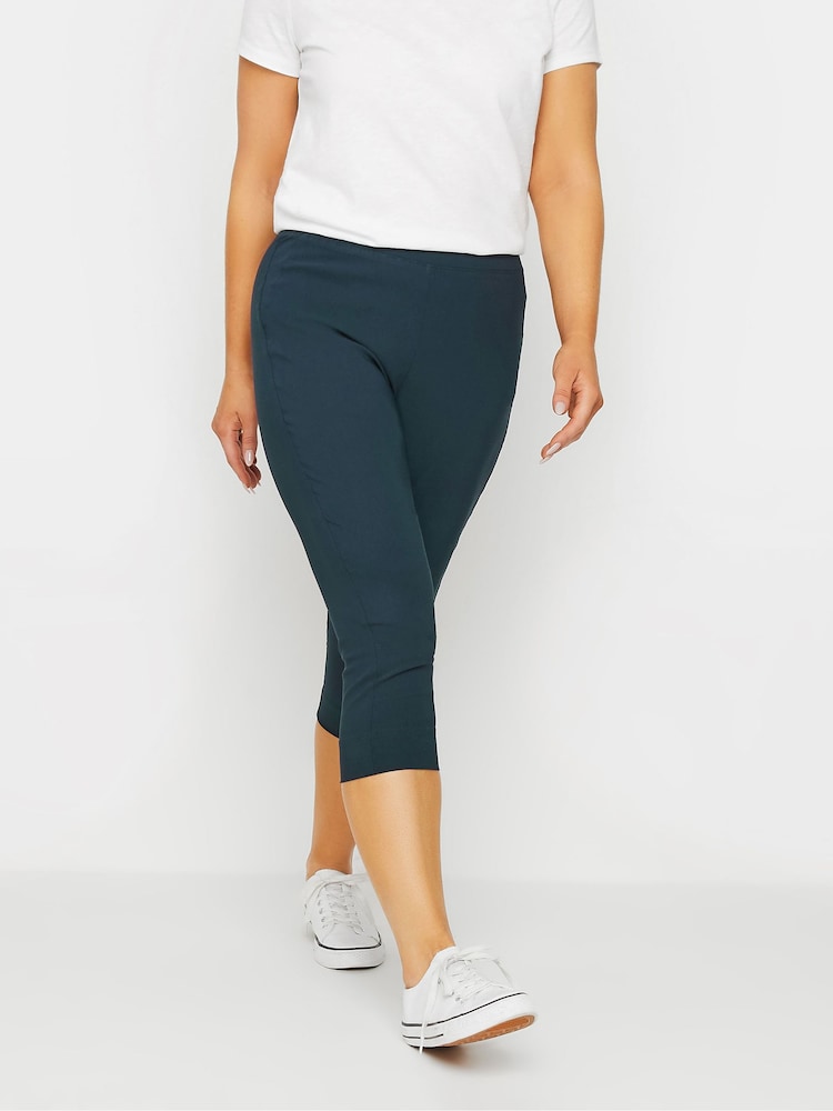 M&Co Blue Cropped Bengaline Trousers - Image 1 of 4
