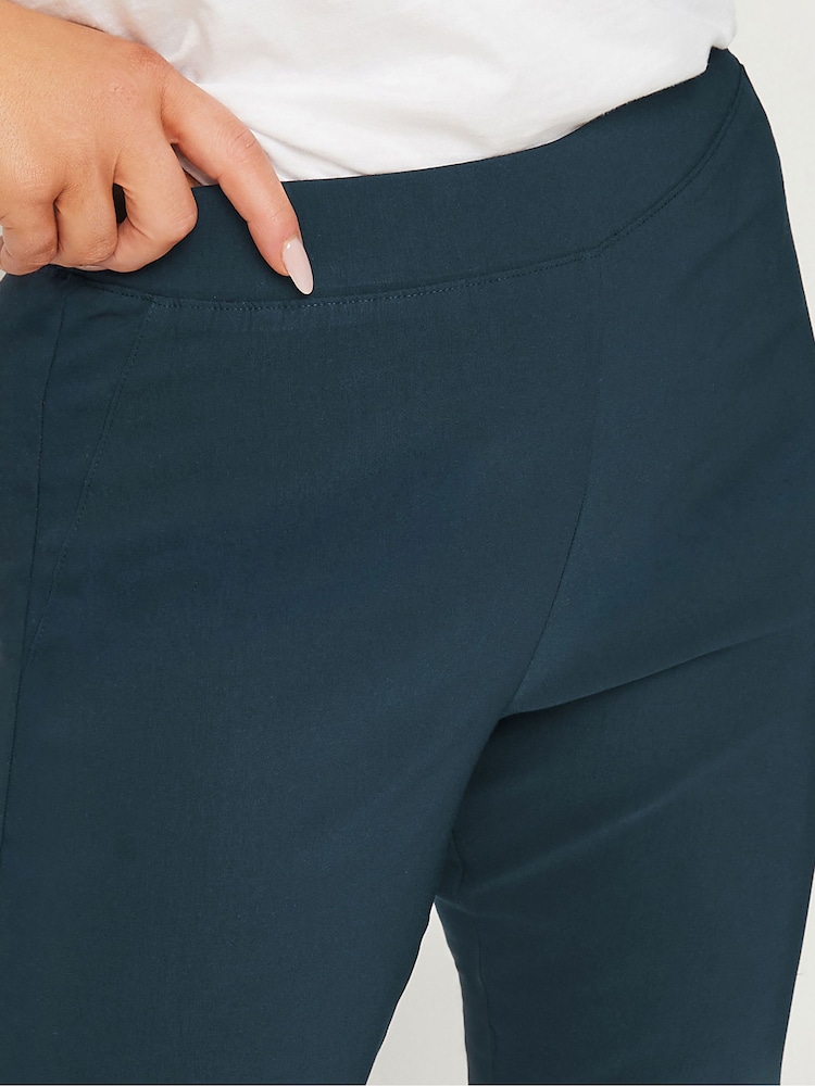 M&Co Blue Cropped Bengaline Trousers - Image 4 of 4
