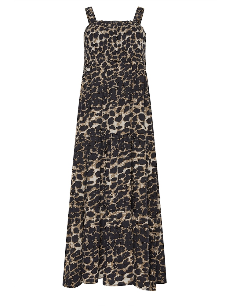 M&Co Natural Animal Print Shirred Waist Strap Dress - Image 5 of 5