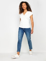 M&Co White Grown On Sleeve Wrap Top - Image 2 of 5