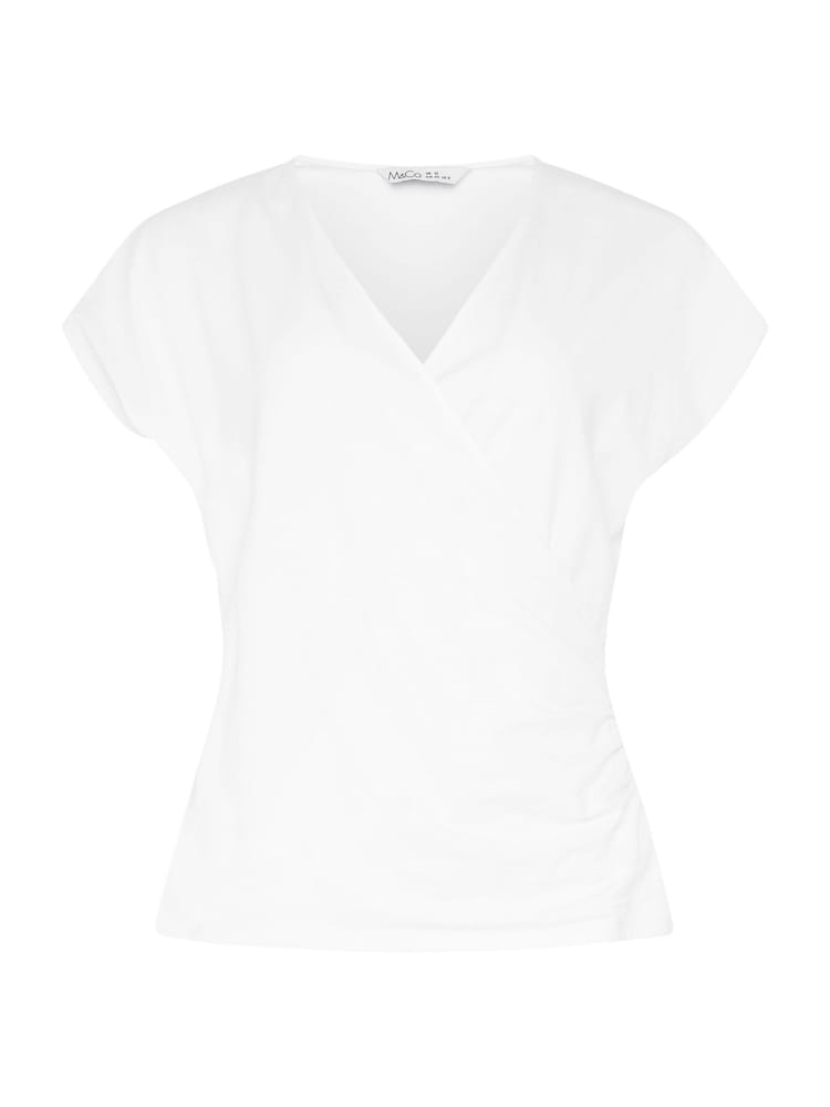M&Co White Grown On Sleeve Wrap Top - Image 5 of 5 M&Co White Grown On Sleeve Wrap Top - Image 5 of 5