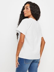 M&Co Blue Petite 100% Cotton V-Neck Top - Image 3 of 5