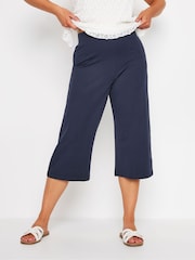M&Co Blue Cropped Wide Leg Yoga Trousers - Image 1 of 5