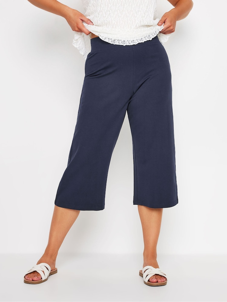 M&Co Blue Cropped Wide Leg Yoga Trousers - Image 1 of 5
