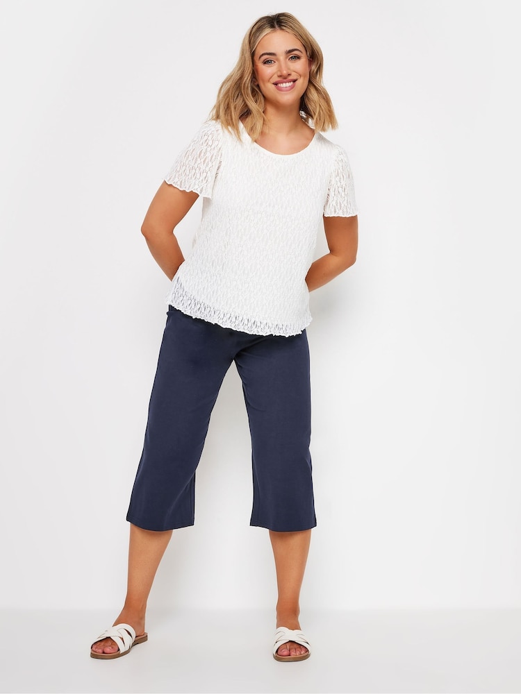 M&Co Blue Cropped Wide Leg Yoga Trousers - Image 2 of 5
