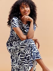 M&Co Blue Markings Printed Dress - Image 1 of 6