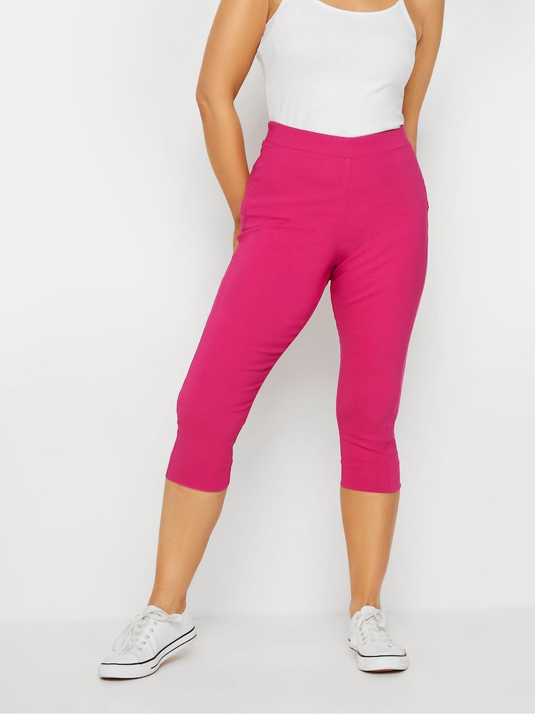 M&Co Pink Cropped Bengaline Trousers - Image 1 of 5 M&Co Pink Cropped Bengaline Trousers - Image 1 of 5