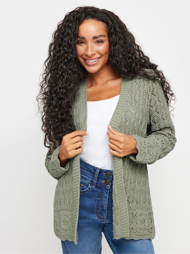 M&Co Green Petite Crochet Cardigan - Image 2 of 5