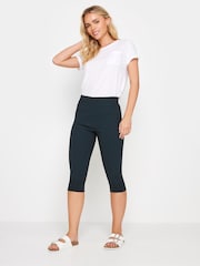 M&Co Navy Blue Petite Cropped Bengaline Trousers - Image 2 of 5