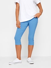 M&Co Blue Petite Cropped Bengaline Trousers - Image 1 of 4