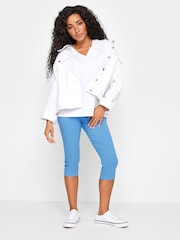 M&Co Blue Petite Cropped Bengaline Trousers - Image 2 of 4