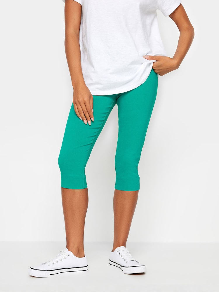 M&Co Green Petite Cropped Bengaline Trousers - Image 1 of 4