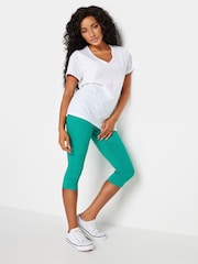 M&Co Green Petite Cropped Bengaline Trousers - Image 2 of 4