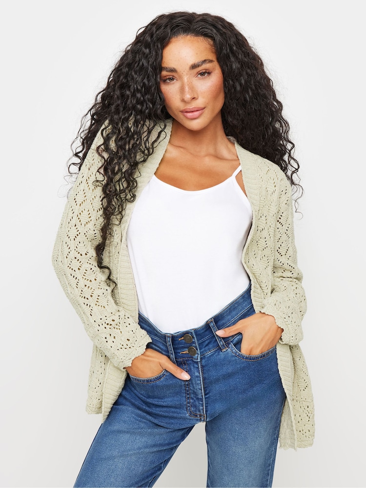 M&Co Natural Petite Crochet Cardigan - Image 2 of 5