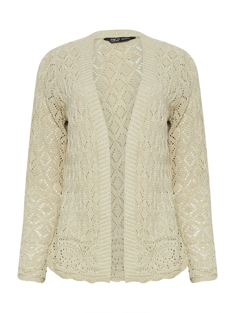 M&Co Natural Petite Crochet Cardigan - Image 5 of 5