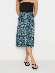 M&Co Black Ditsy Print Tie Waist Skirt - Image 1 of 5