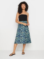 M&Co Black Ditsy Print Tie Waist Skirt - Image 2 of 5