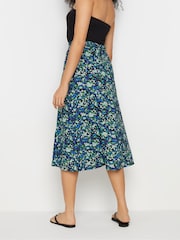 M&Co Black Ditsy Print Tie Waist Skirt - Image 3 of 5