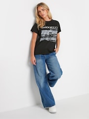 PixieGirl Petite Black 'Brooklyn' Slogan ed 100% Cotton T-Shirt - Image 2 of 5