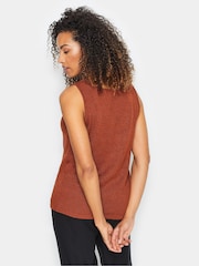M&Co Brown V-Neck Knitted Vest Top - Image 3 of 6