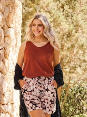 M&Co Brown V-Neck Knitted Vest Top - Image 6 of 6