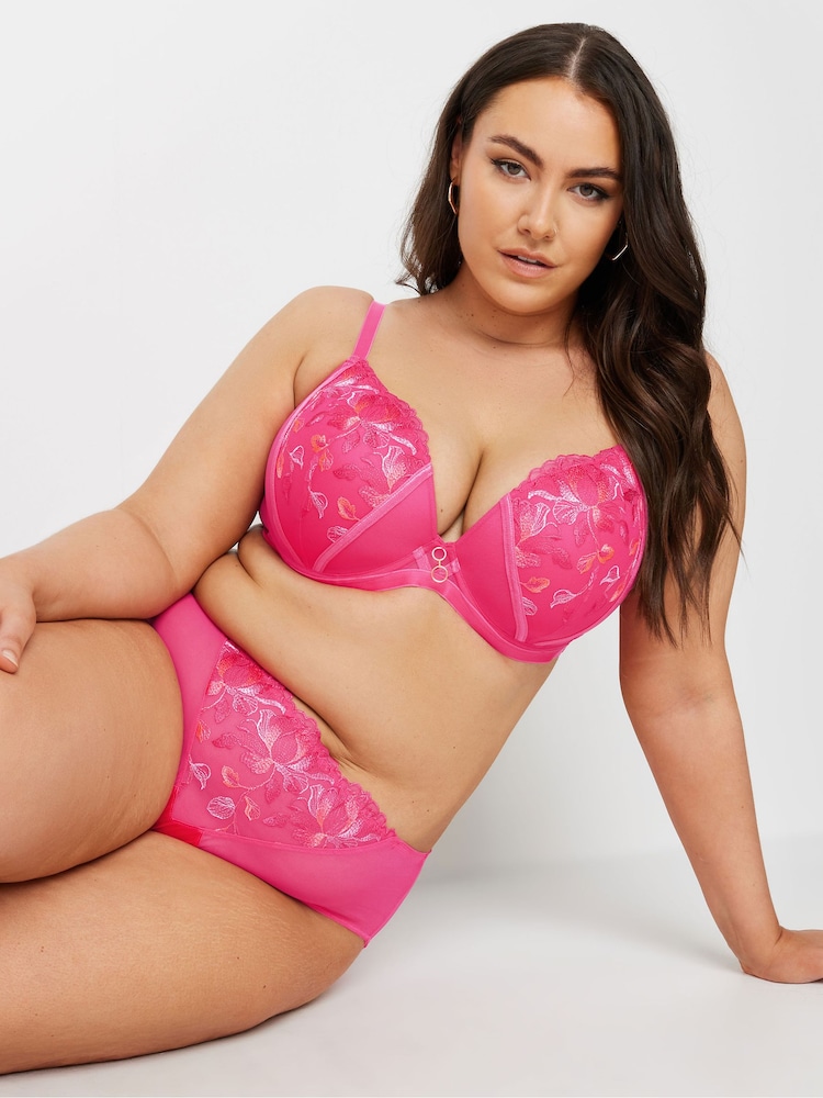 Yours Curve Floral Padded Plunge Bra - Imagen 1 de 6 Yours Curve Floral Padded Plunge Bra - Imagen 1 de 6