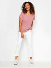 M&Co Pink Premium Modal V-Neck T-Shirt - Image 2 of 5