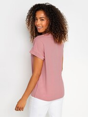 M&Co Pink Premium Modal V-Neck T-Shirt - Image 3 of 5