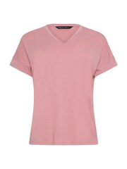 M&Co Pink Premium Modal V-Neck T-Shirt - Image 5 of 5