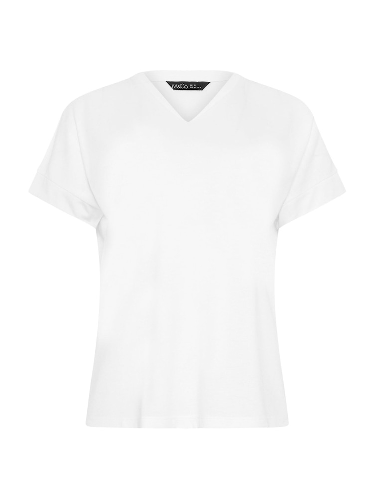 M&Co White Premium Modal V-Neck T-Shirt - Image 5 of 5