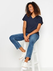 M&Co Blue Premium Modal V-Neck T-Shirt - Image 2 of 5