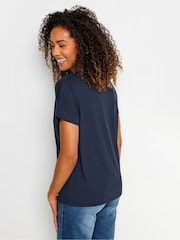 M&Co Blue Premium Modal V-Neck T-Shirt - Image 3 of 5
