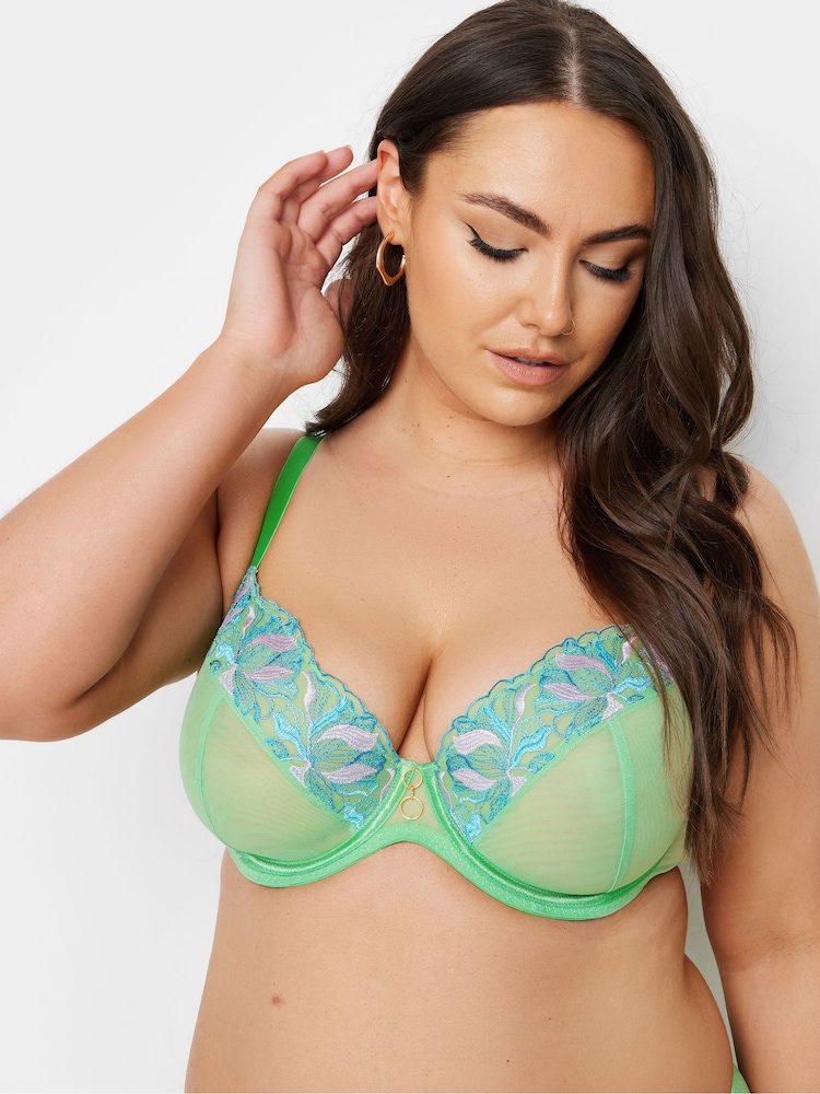 Yours Curve Green Floral Underwired Bra - Image 2 of 6