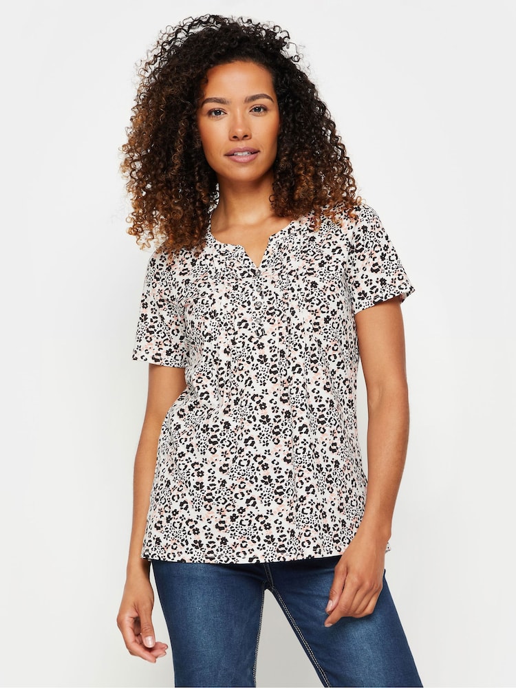 M&Co 100% Cotton Henley Top - Imagen 1 de 5