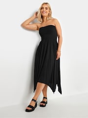 Yours Curve Black Shir Bandeau Midi Dress - Image 1 of 5