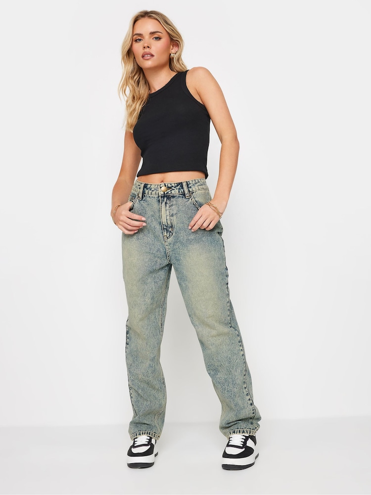 PixieGirl Petite Blue Extreme Washed Straight Leg Jeans - Image 2 of 6