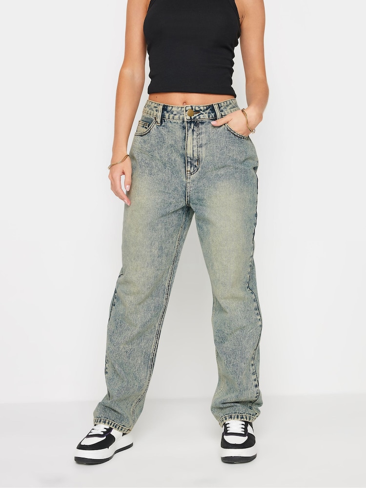 PixieGirl Petite Blue Extreme Washed Straight Leg Jeans - Image 3 of 6