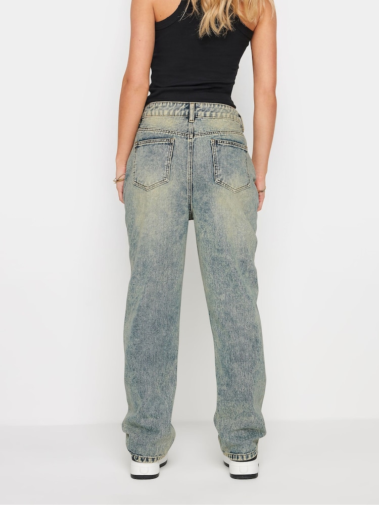 PixieGirl Petite Blue Extreme Washed Straight Leg Jeans - Image 4 of 6