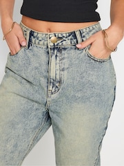 PixieGirl Petite Blue Extreme Washed Straight Leg Jeans - Image 5 of 6