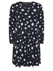 Yours Curve Blue Dot Printed Mini Dress - Image 5 of 5