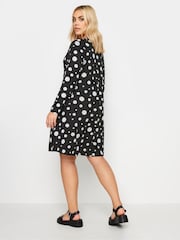 Yours Curve Black Dot Printed Mini Dress - Image 3 of 4