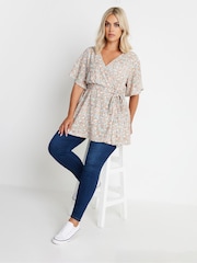 Yours Curve White Wrap Texture Top - Image 2 of 5