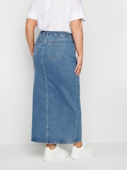 Yours Curve Blue Denim Maxi Skirt - Image 3 of 5