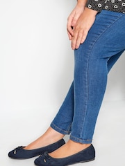 Yours Curve Blue Extra Wide Fit Extra Wide Fit Blaise Ballerinas - Image 2 of 5