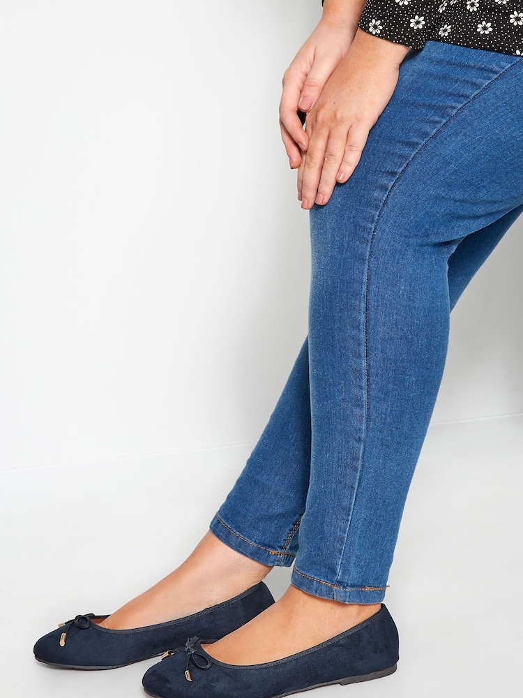 Yours Curve Blue Extra Wide Fit Extra Wide Fit Blaise Ballerinas - Image 2 of 5