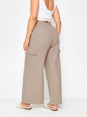 Yours Curve Linen Look Cargo Trousers - Imagen 3 de 5