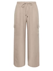 Yours Curve Linen Look Cargo Trousers - Imagen 5 de 5