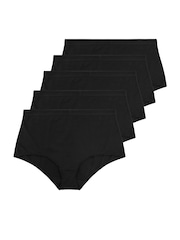 Yours Curve Black Stretch Full Briefs 5 Pack - Image 2 of 4