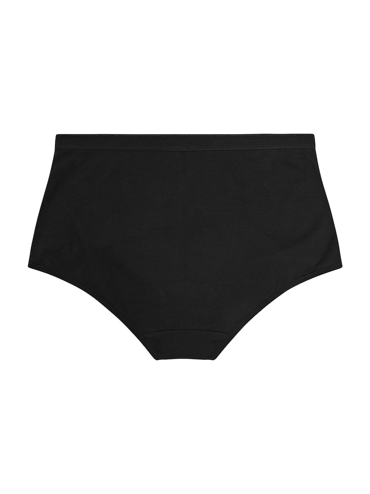 Yours Curve Black Stretch Full Briefs 5 Pack - Image 4 of 4